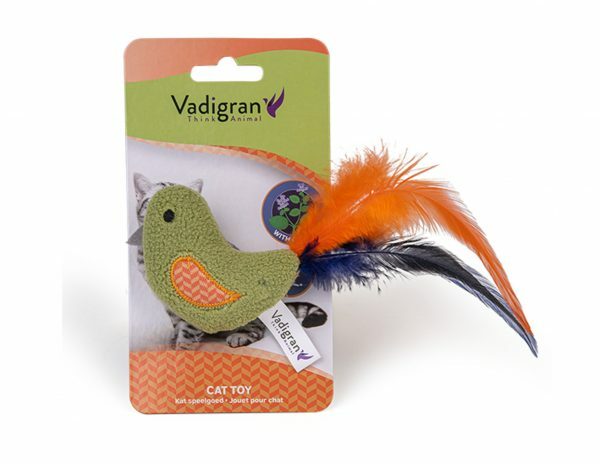 Speelgoed kat Fancy Vogel groen 18cm