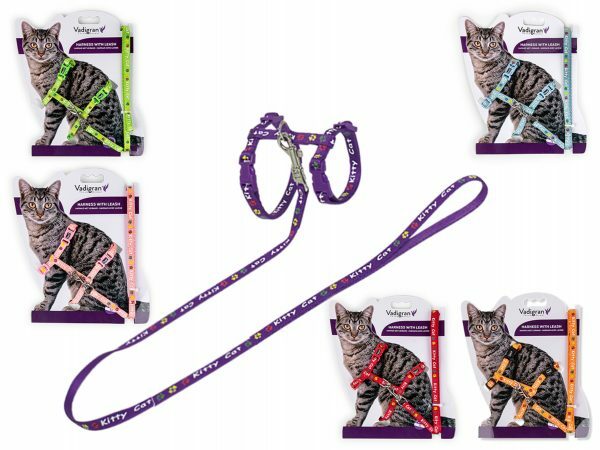 Harnas+Leiband KittyCat groen15-22/30-32cm+120cm