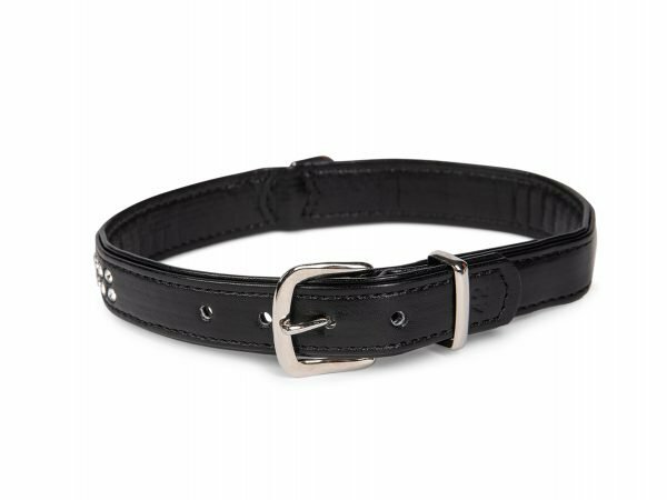 Halsband Crystal 2 rijen zwart 42cmx17-19mm S-M