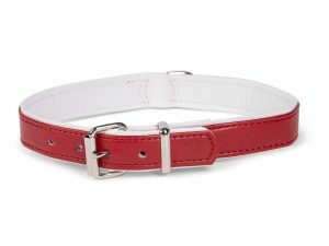 Halsband kunstleder Sunrise rood 37cmx17-19mm S