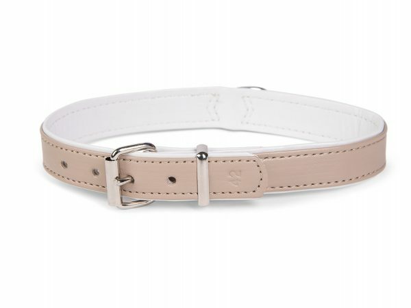 Halsband kunstleder Sunrise taupe 37cmx17-19mm S