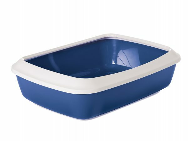 Kattenbak+rand Iriz42" NO.blauw 42x31x12,5cm