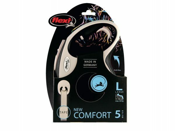 Flexi New Comfort L (riem 5m) zwart