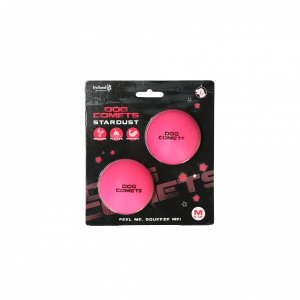 Dog Comets Ball Stardust Roze M 2-pack