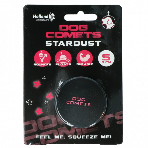 Dog Comets Ball Stardust Zwart/Roze S