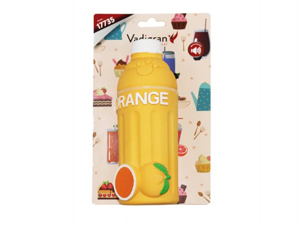 Speelgoed hond latex fles Orange 17,8 cm