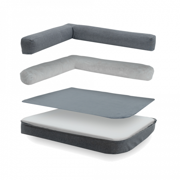 Madison Royal pet bed Oxford & Velours Grijs M