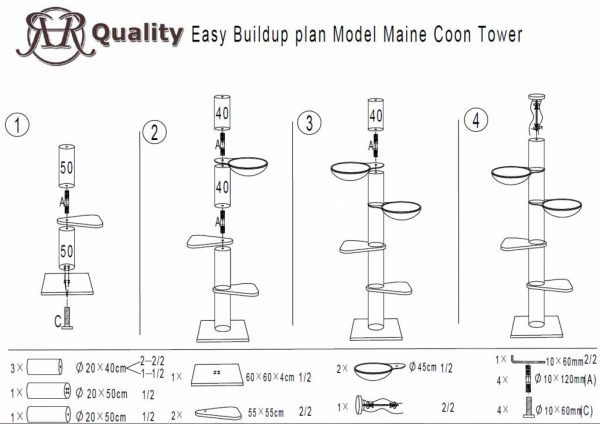 Krabpaal Maine Coon Tower Dark Grey