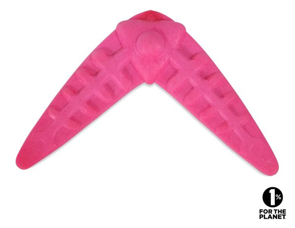 Speelgoed hond TPR Boomerang roze 17cm